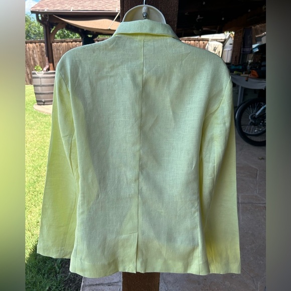 J.Jill Love Linen women's single button Yellow blazer Jacket Sz-PL.  S13 - Picture 5 of 13